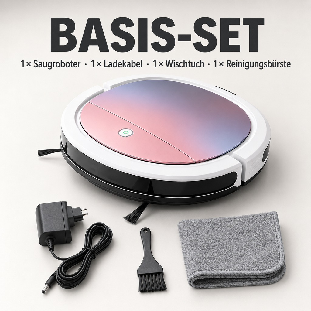Ultraflacher 3-in-1 Saugroboter für Haare, Staub und Krümel