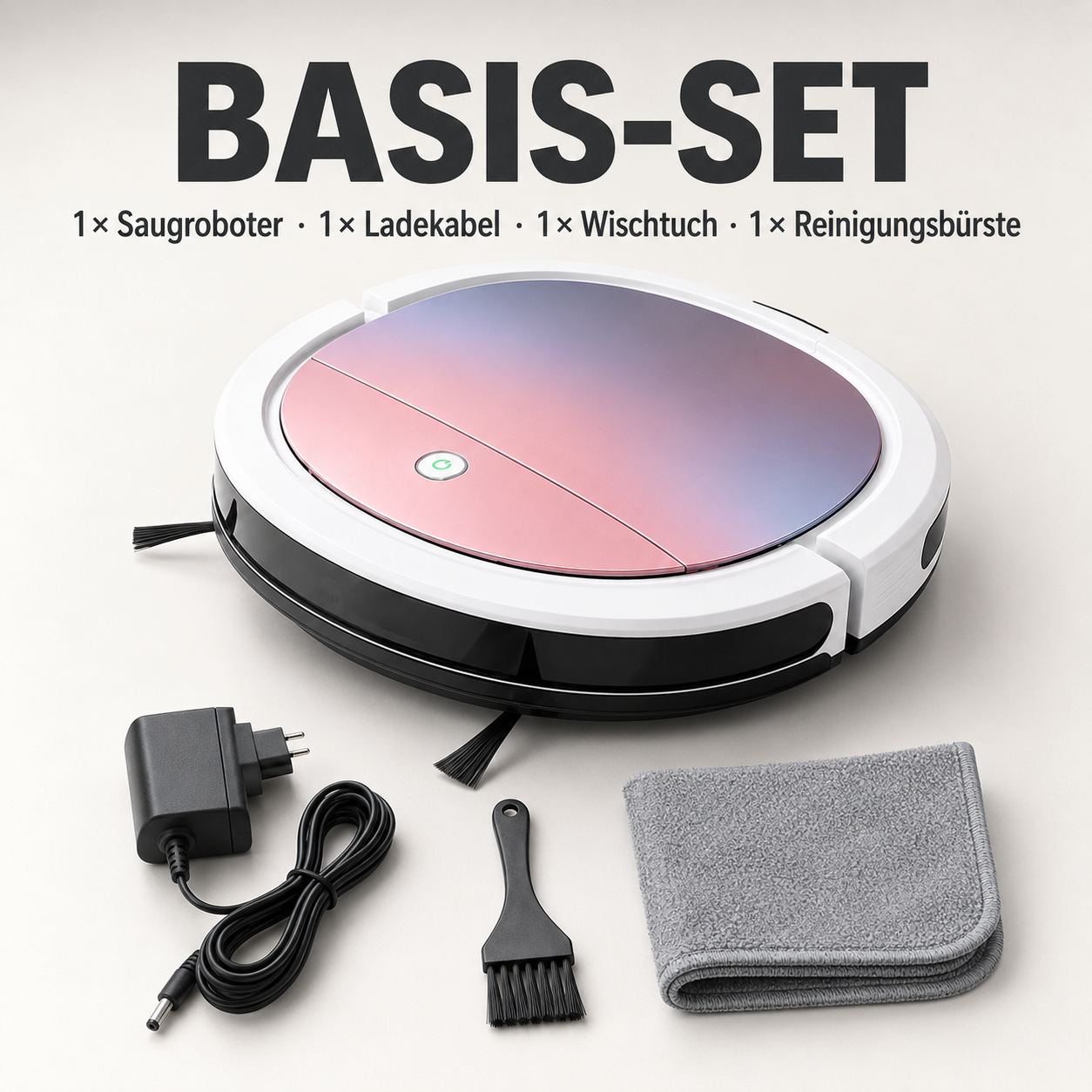 Ultraflacher 3-in-1 Saugroboter für Haare, Staub und Krümel